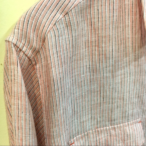 Elie Tahari striped linen button down - Picture 3 of 8